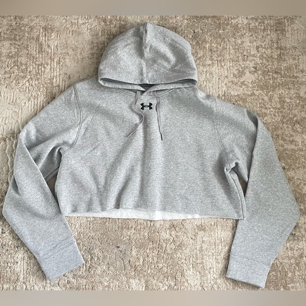 ✂️USTOM - Under Armor cropped Y2K Rick Owen’s-Style hooded sweatshirt - SIZE XXL